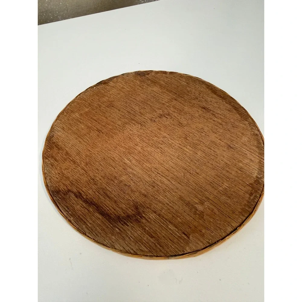 Vintage Hand Woven‎ Wicker Trivet 6 Inch Geometric Sunburst Boho Decor